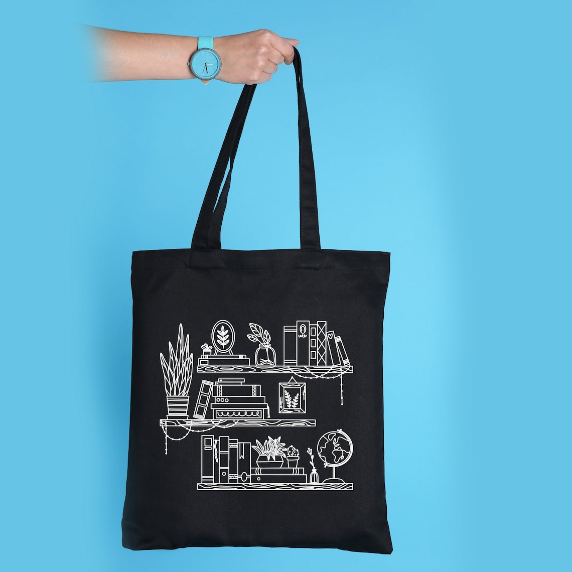 Book Tote Bag, Book Shelf Tote Bag, Bookish Tote Bag, Book Lovers Gift, Book Club Gifts, Reading Books Tote Bag, Book Worm Gift, Teacher Bag