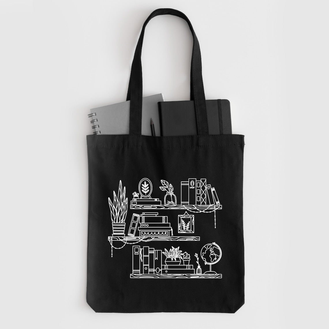 Book Tote Bag, Book Shelf Tote Bag, Bookish Tote Bag, Book Lovers Gift, Book Club Gifts, Reading Books Tote Bag, Book Worm Gift, Teacher Bag