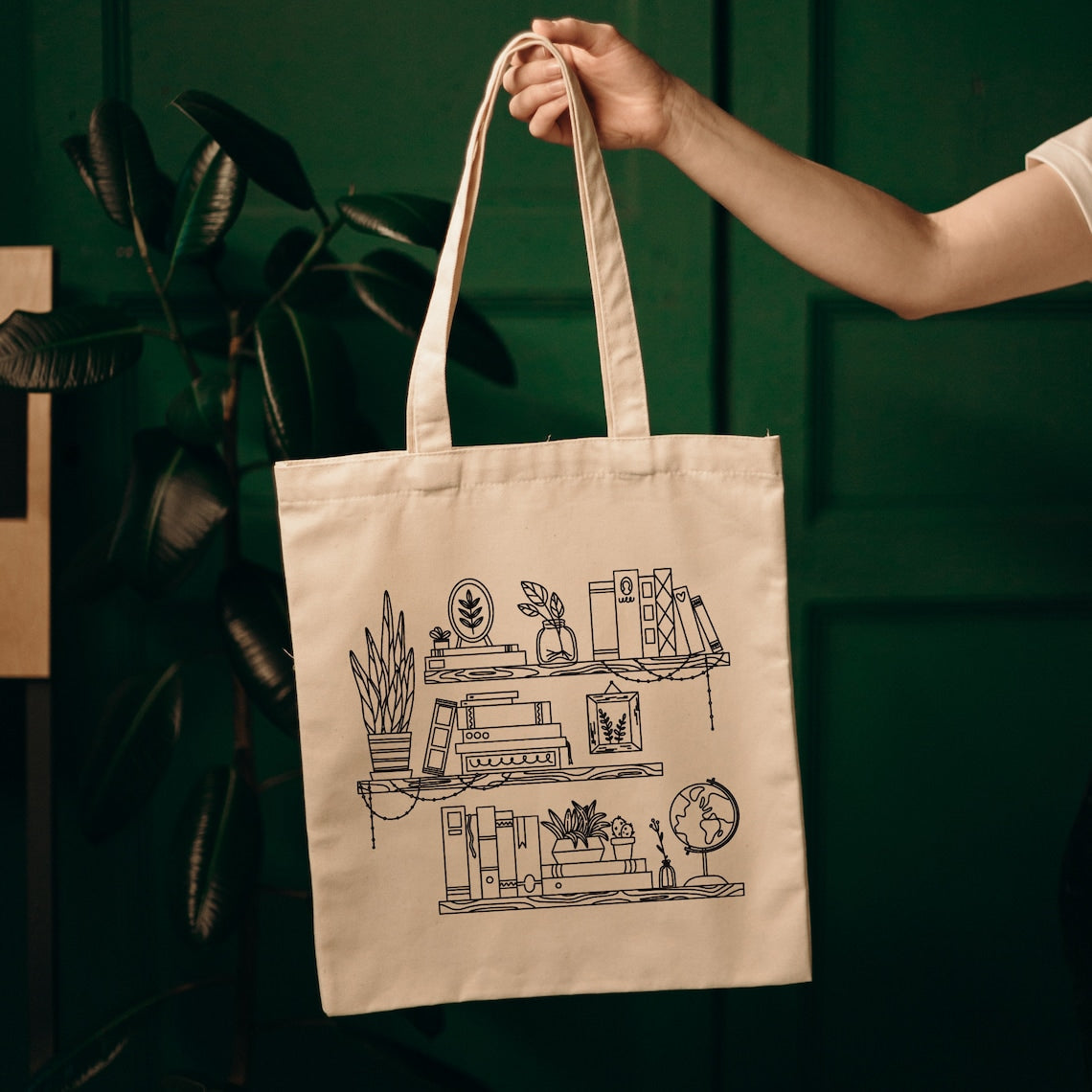 Book Tote Bag, Book Shelf Tote Bag, Bookish Tote Bag, Book Lovers Gift, Book Club Gifts, Reading Books Tote Bag, Book Worm Gift, Teacher Bag