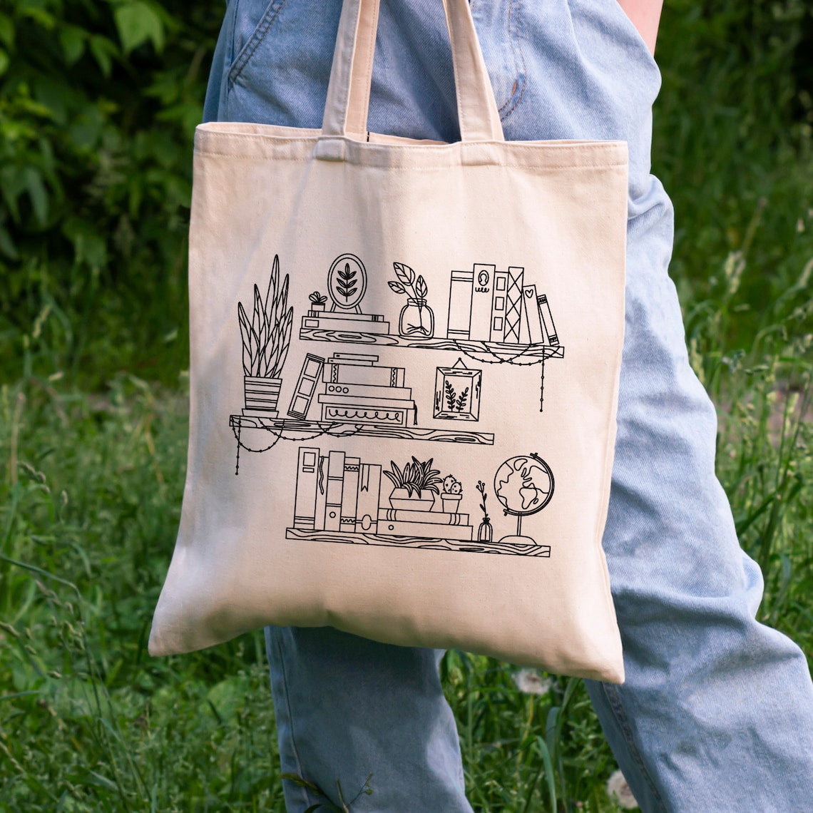 Book Tote Bag, Book Shelf Tote Bag, Bookish Tote Bag, Book Lovers Gift, Book Club Gifts, Reading Books Tote Bag, Book Worm Gift, Teacher Bag