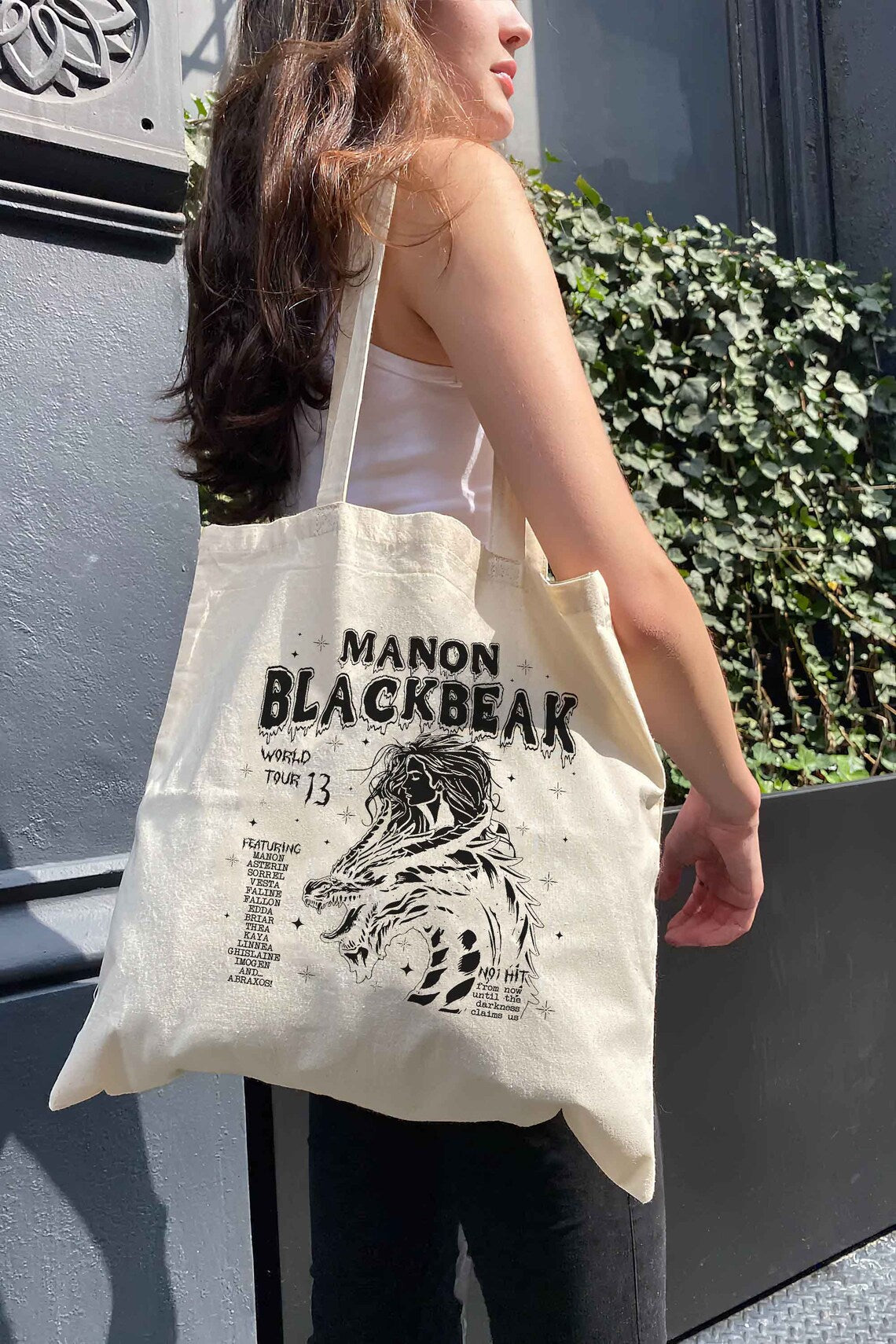 Manon Blackbeak, Throne of Glass Tote Bag, Sarah J Maas Merch, Throne of Glass Merch, Acotar Tote Bag, Bookish, Crescent City, Licensed Sjm