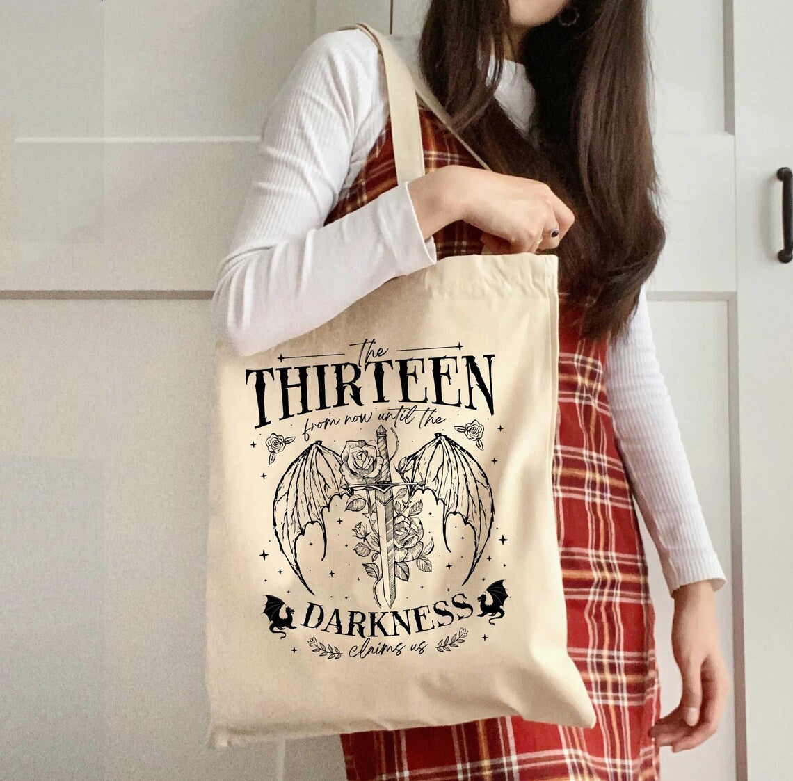 The Thirteen Throne of Glass Tote Bag, Sjm TOG Manon, From Now Until the Darkness Claims Us Tote Bag, We Are the Thirteen, Bookish Gift