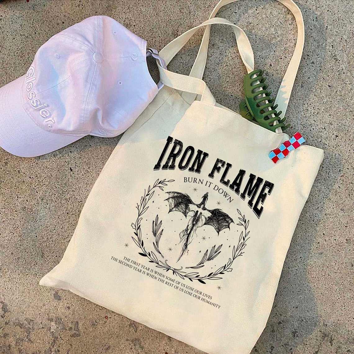 Iron Flame Tote Bag, Fourth Wing Tote Bag, Rebecca Yarros Bag, Dragon Rider Bag, Violt Sorrengail, Bookish Tote Bag, Basgiath War College