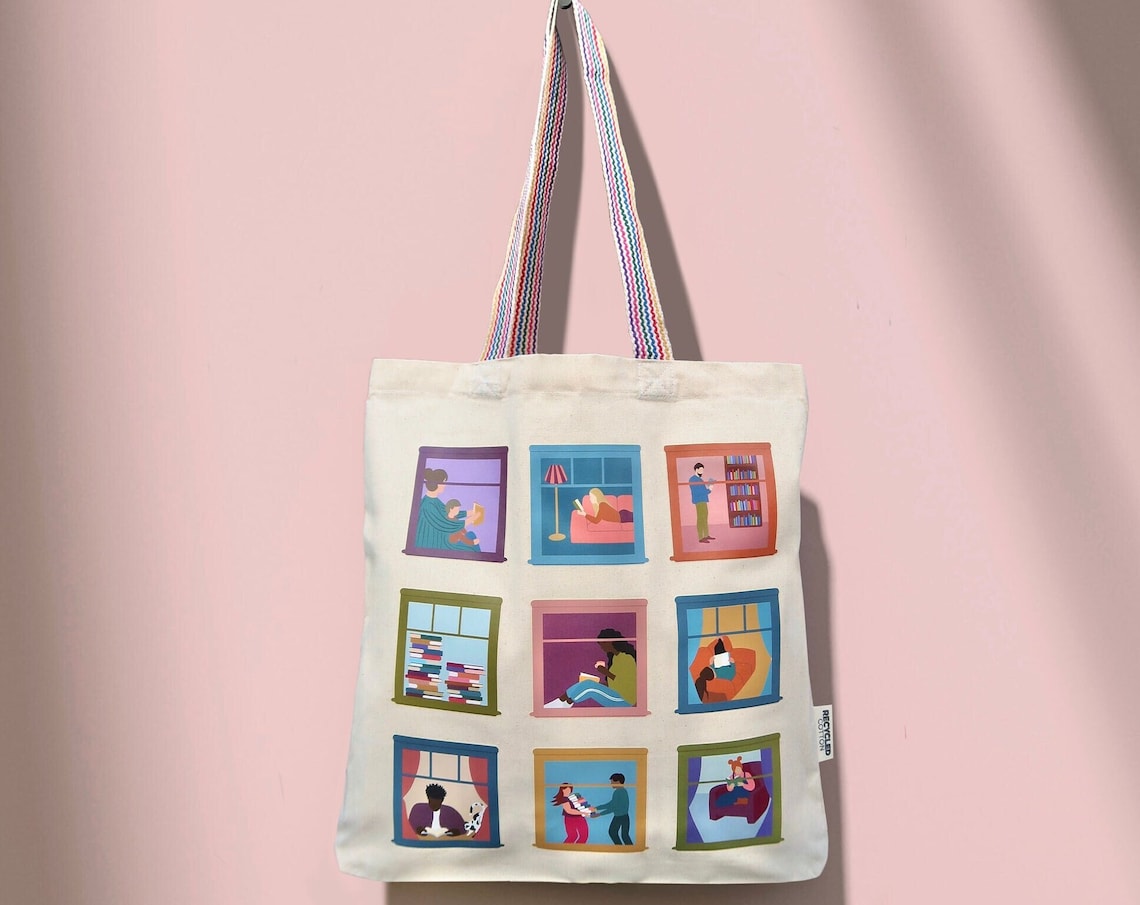 Bookish Tote Bag | Cute Book Bag | Book Lover Gift | Gift for Bookworms | Reading Bag | Gift for Mum Mother