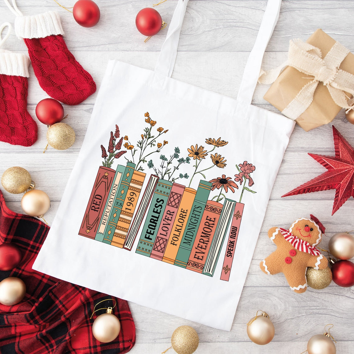 Albums As Books Tote Bag, Trendy Aesthetic For Book Lovers, Folk Music Tote Bag, Country Music Tote Bag, RACK Music Tote Bag, Book Lover Bag