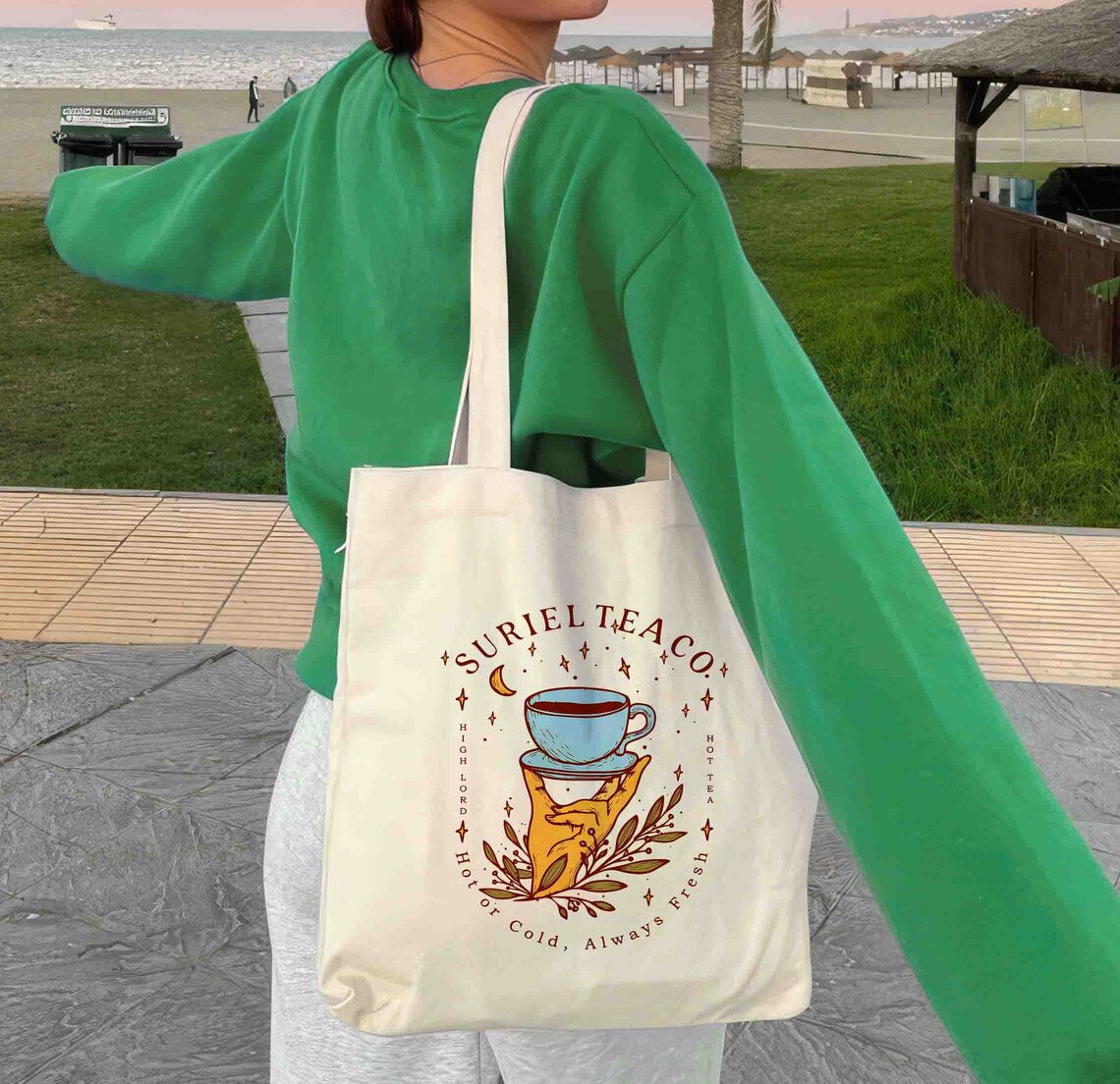 Suriel Tea Co Tote Bag, Acotar Tote Bag, Bookish Tote Bag, Sarah J Maas,a Court of Thorns and Roses, Suriel Tea, Velaris Tote Bag, Velaris