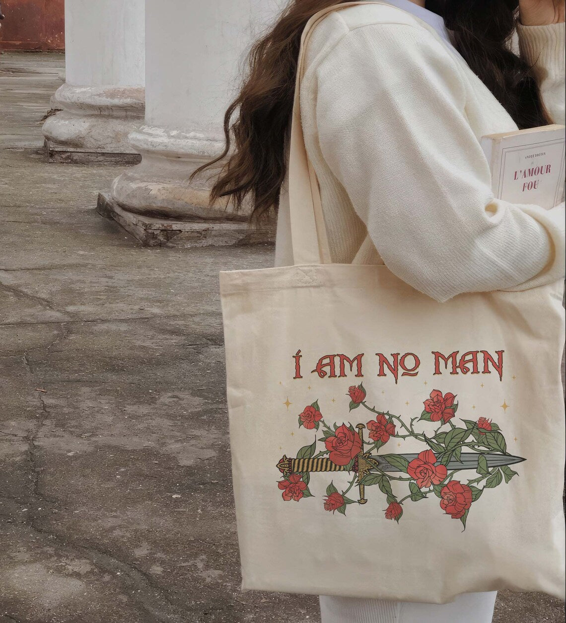 I Am No Man Tote Bag, Fantasy Reader Tote Bag, Book Gift for Her, Bookish Gift, Bookish Gift for Her, Epic Fantasy Book, I Am No Man Bag