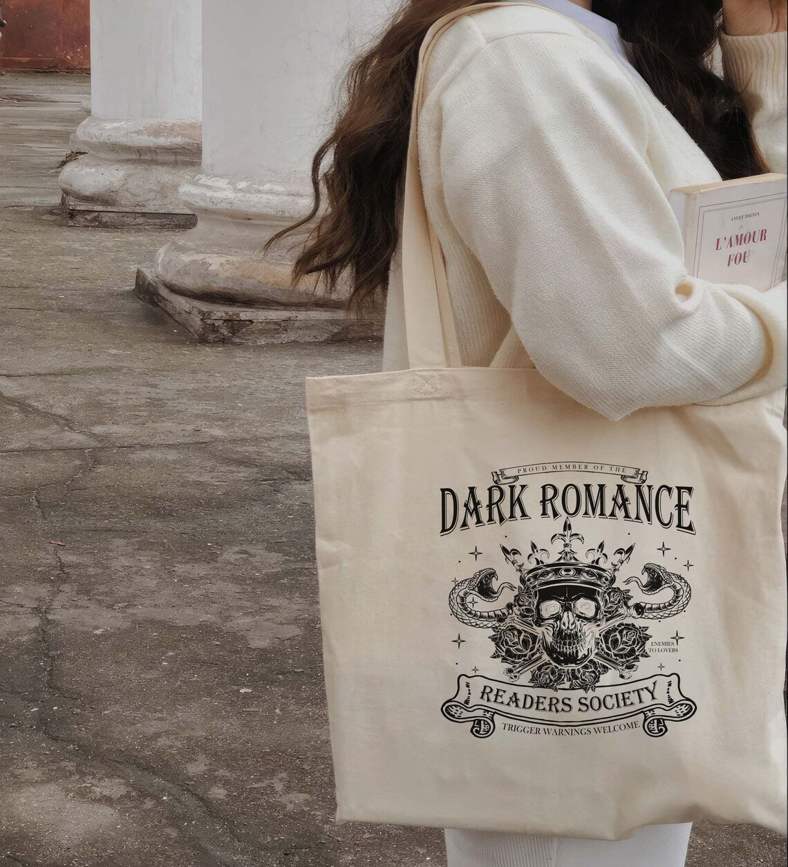 Dark Romance Readers Society Tote Bag, Romance Reader, Dark Academia Tote Bag, Smut Reader, Bookish Tote Bag, Dark Romance Merch