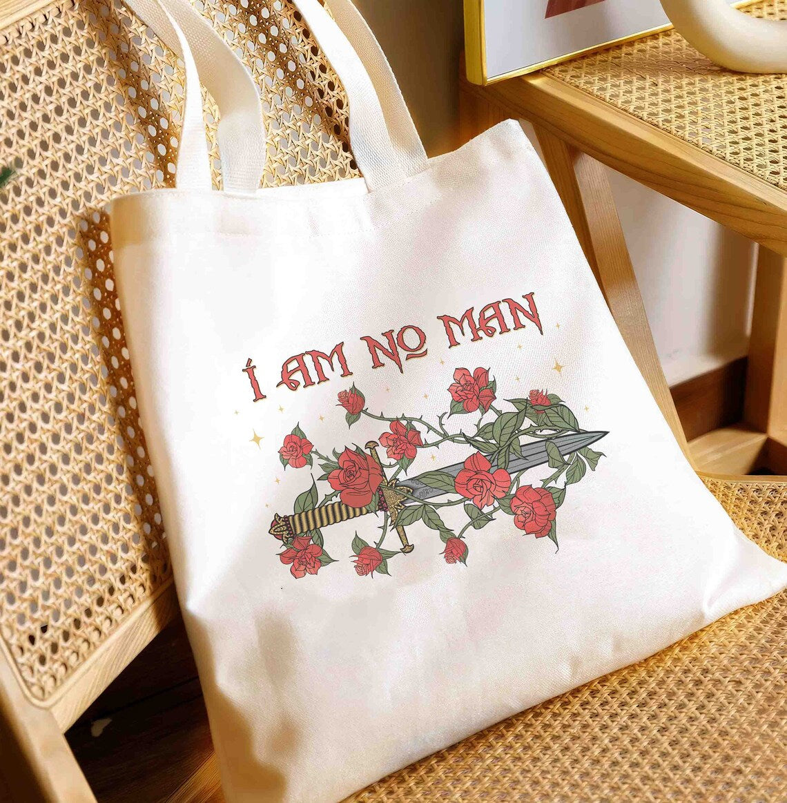 I Am No Man Tote Bag, Fantasy Reader Tote Bag, Book Gift for Her, Bookish Gift, Bookish Gift for Her, Epic Fantasy Book, I Am No Man Bag