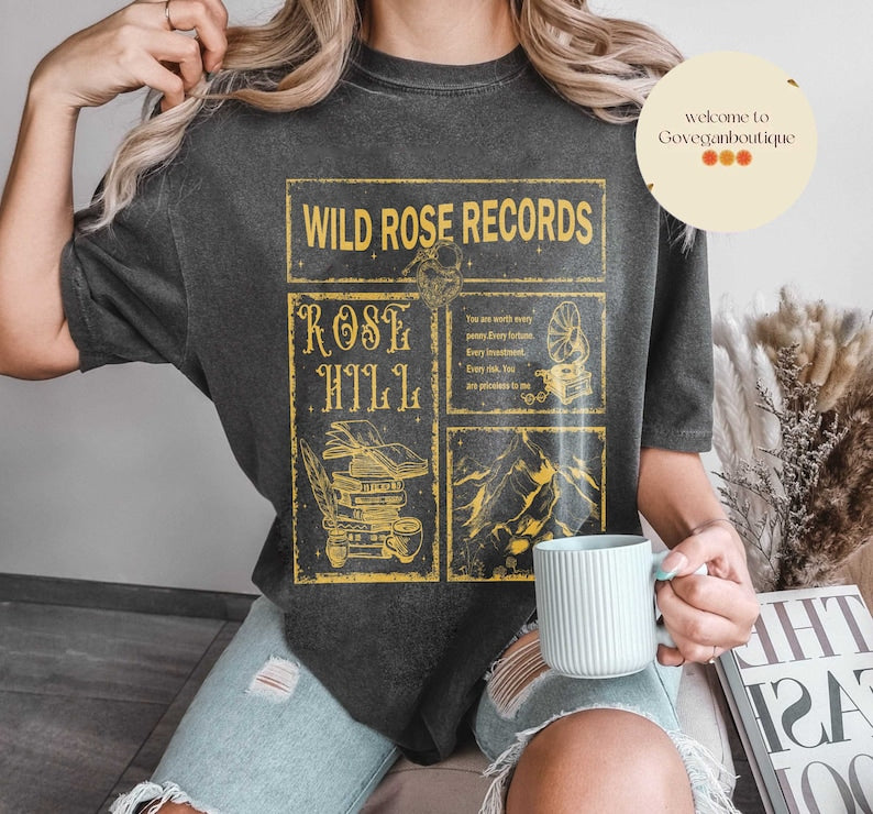 Wild Love Comfort Color shirt, Rose Hill, Elsie Silver, Book shirt , Bookish merch