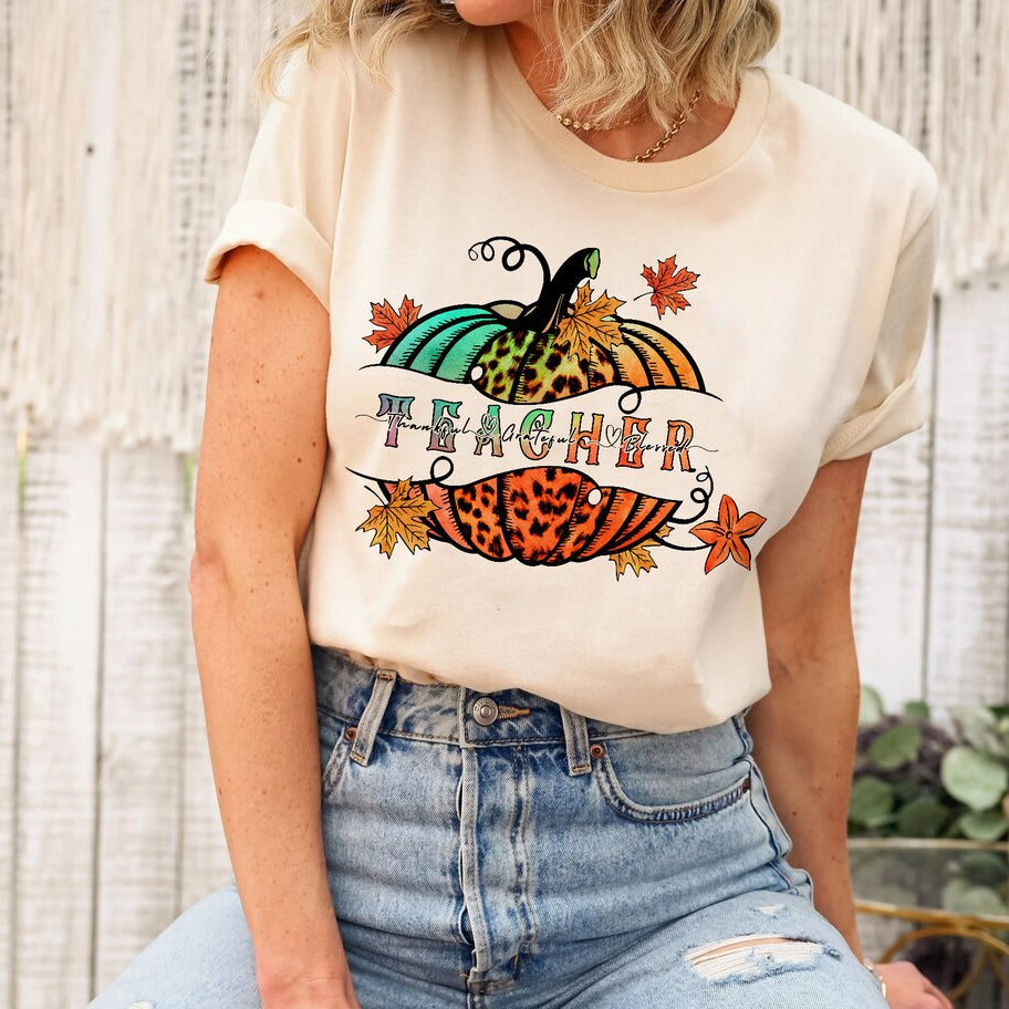 Teacher Thankful Grateful Blessed Shirt, Teacher Life Shirt, Teacher Pumpkin Shirt, Pumpkin Autumn, Teacher Autumn Fall, Teacher Quote Shirt