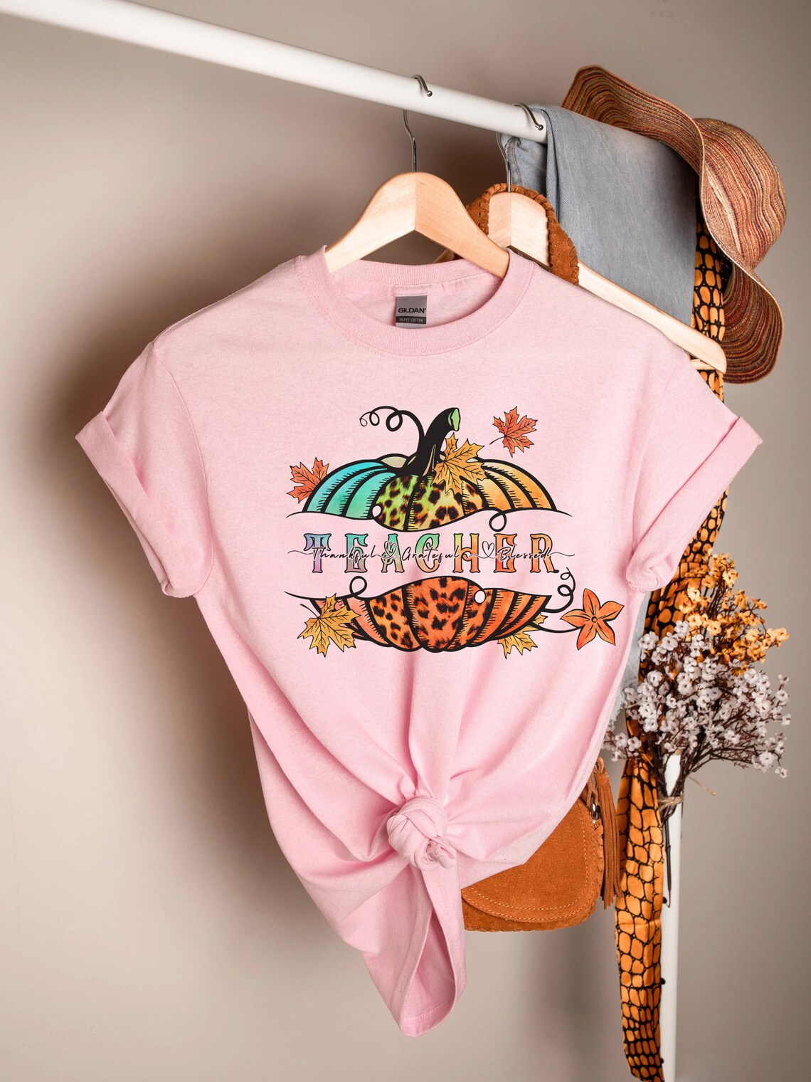 Teacher Thankful Grateful Blessed Shirt, Teacher Life Shirt, Teacher Pumpkin Shirt, Pumpkin Autumn, Teacher Autumn Fall, Teacher Quote Shirt