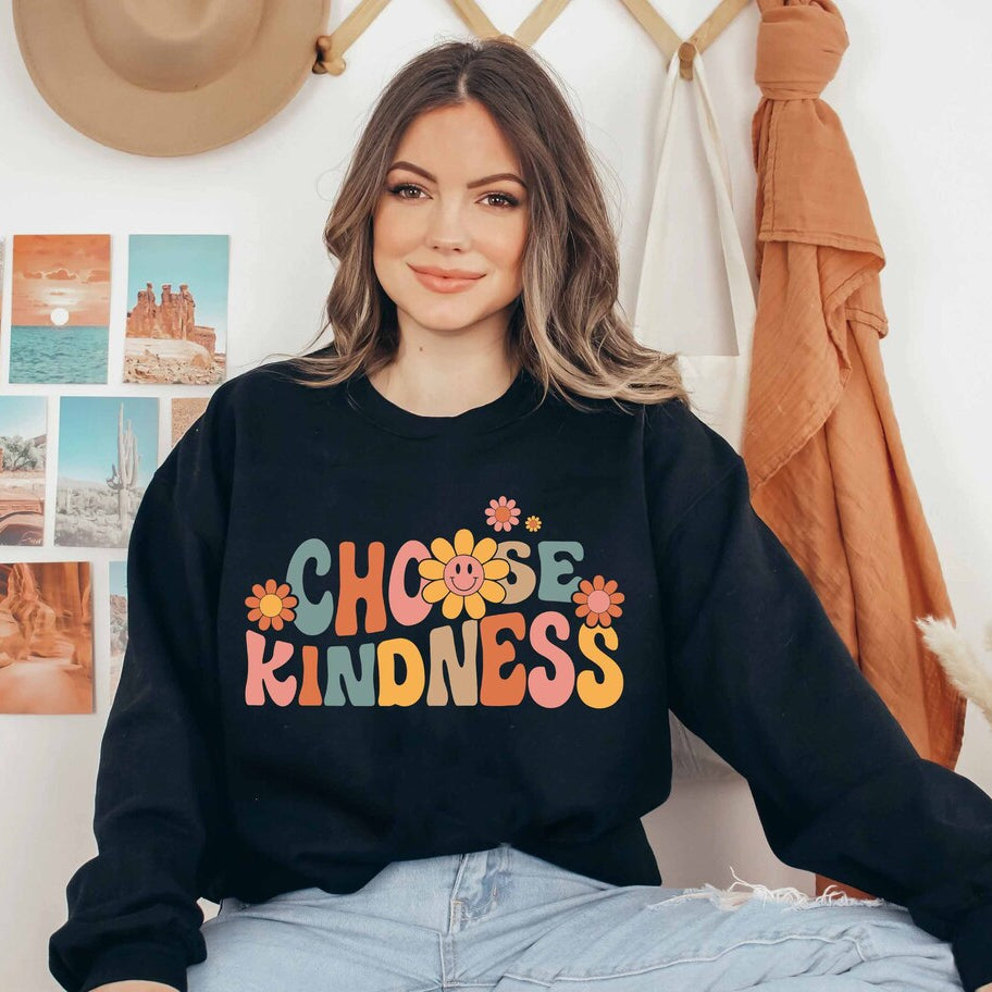 Choose Kindness Shirt, Kindness Sweatshirt, Be Kind Hoodie, Choose Kindness, Smiley Face Shirt, ,boho Rainbow Shirt, Kind Tee, Positiveshirt