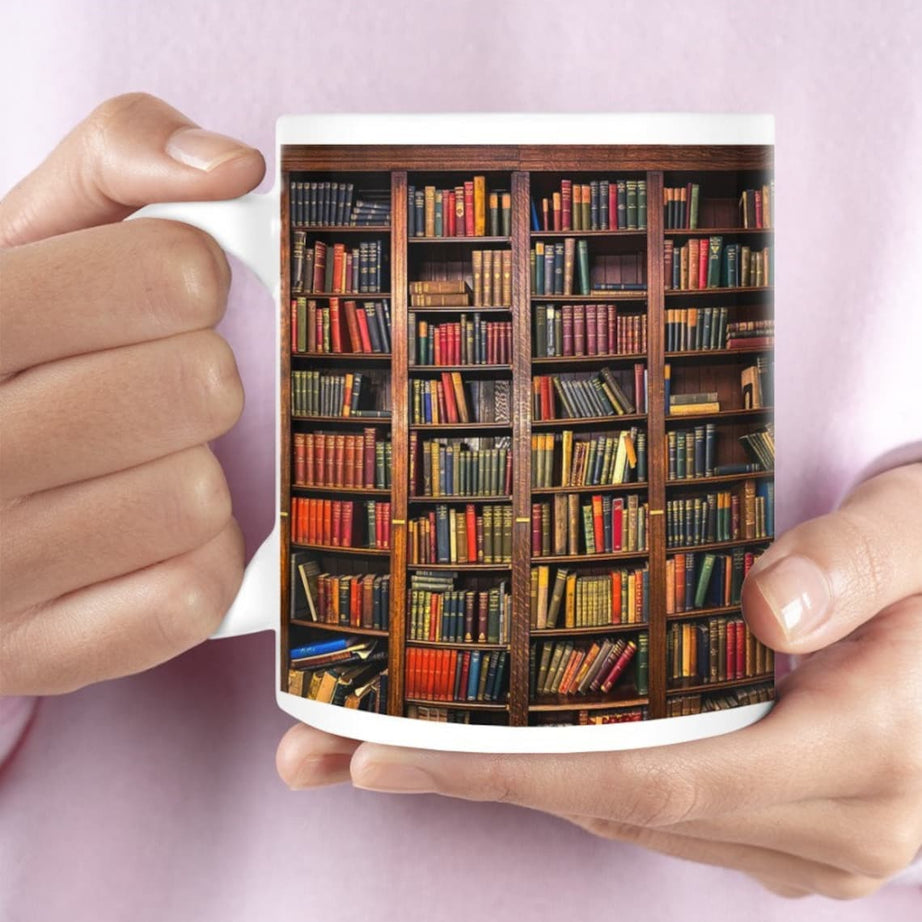 Books Coffee Mugs, Library Gifts, Book Vintage Bookshelves, Book Lovers Mug, Librarian Coffee Mug, Teacher Gift, Gift For Her, Gift For Mom