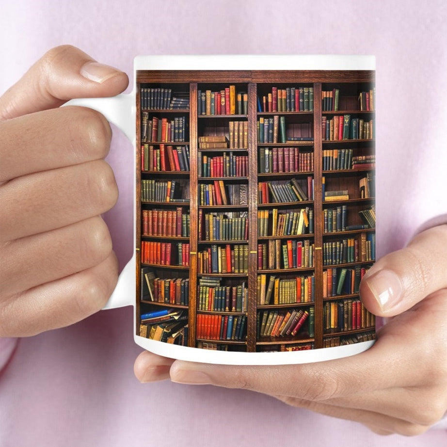 Books Coffee Mugs, Library Gifts, Book Vintage Bookshelves, Book Lovers Mug, Librarian Coffee Mug, Teacher Gift, Gift For Her, Gift For Mom