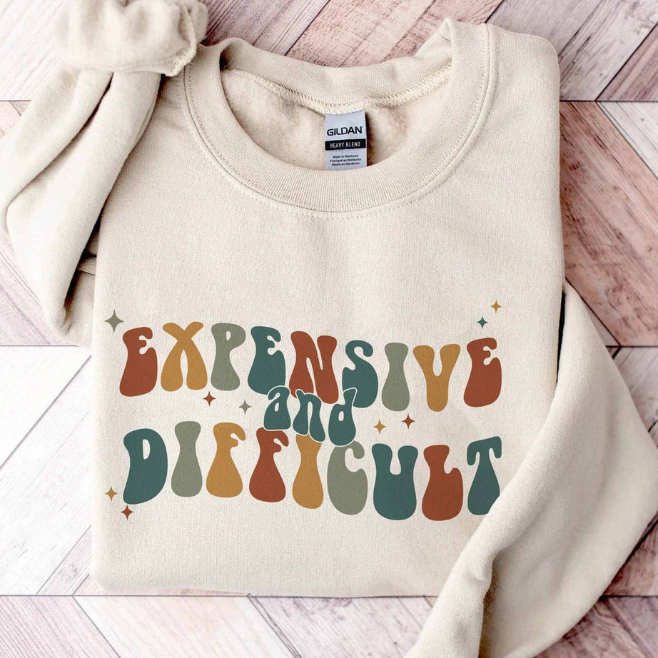 Expensive and Difficult Sweatshirt, Mothers Day Gift, Mom Life Shirt, Sarcastic Shirt, Wife Shirt, Womens Hoodie, Funny Mom Shirt