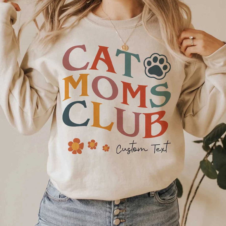 Personalized Gift Cat Lover Shirt, Cat Moms Club Sweatshirt, Cat Mom Shirt, Fur Mama Shirt, Pet Lover Shirt, Cat Mama, Cat Mom Sweatshirt