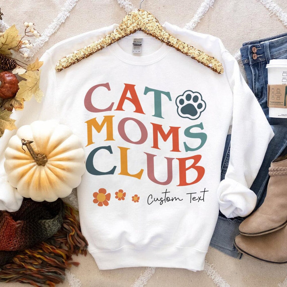 Personalized Gift Cat Lover Shirt, Cat Moms Club Sweatshirt, Cat Mom Shirt, Fur Mama Shirt, Pet Lover Shirt, Cat Mama, Cat Mom Sweatshirt