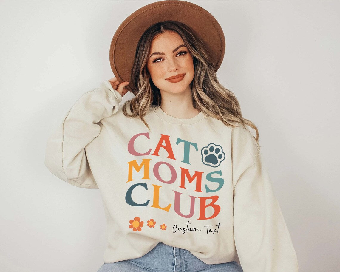 Personalized Gift Cat Lover Shirt, Cat Moms Club Sweatshirt, Cat Mom Shirt, Fur Mama Shirt, Pet Lover Shirt, Cat Mama, Cat Mom Sweatshirt