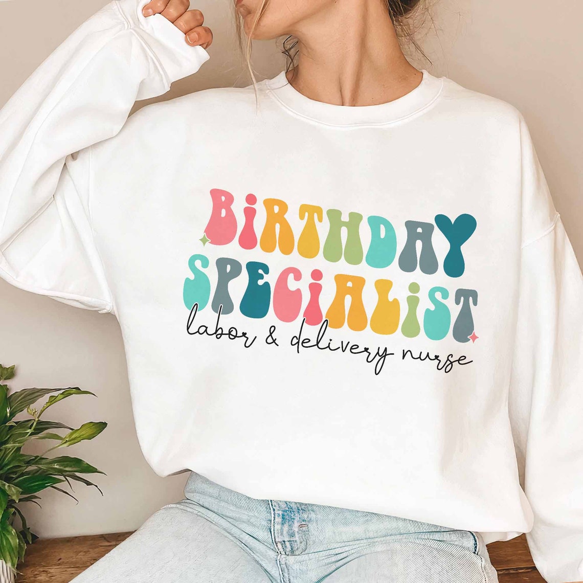 Labor and Delivery Nurse Sweatshirt, Birthday Specialist RN Shirt, L&D Nurse Hoodie, Gift for Nurse, Cute Nursing Graduation Gift, RN Gift
