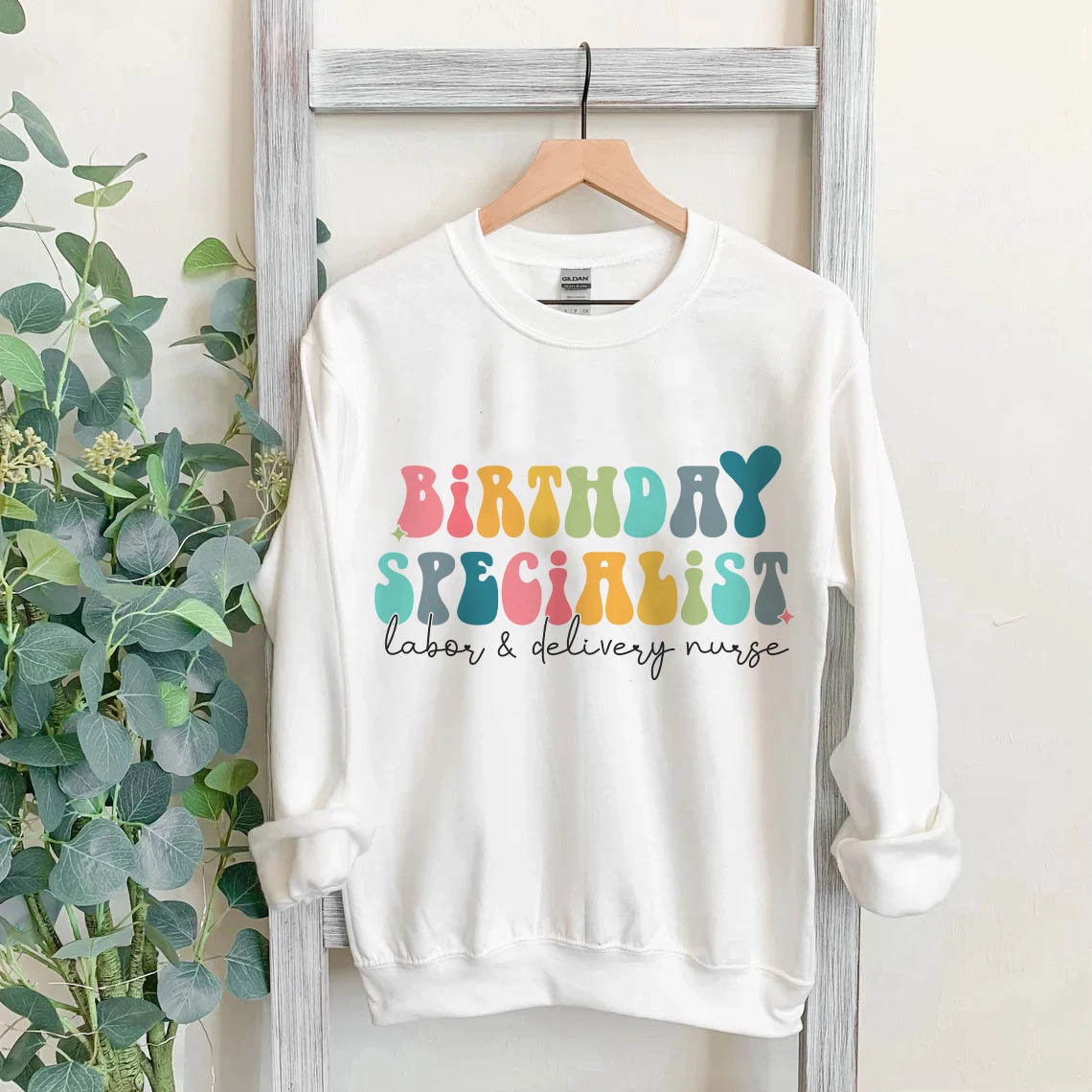 Labor and Delivery Nurse Sweatshirt, Birthday Specialist RN Shirt, L&D Nurse Hoodie, Gift for Nurse, Cute Nursing Graduation Gift, RN Gift