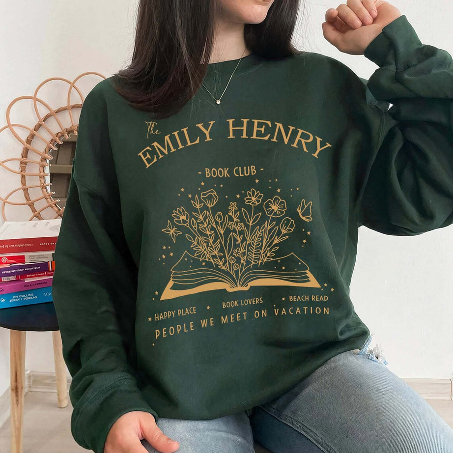 Emily Henry Inspired Bookish Sweatshirt, Book Lovers, People We Meet on Vacation, Beach Read, Happy Place, Book Club