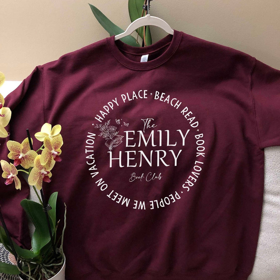 Emily Henry Sweashirt, Book Lovers, People We Meet on Vacation, Beach Read, Happy Place, Book Club