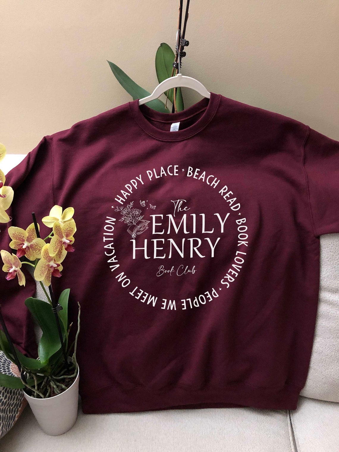 Emily Henry Sweashirt, Book Lovers, People We Meet on Vacation, Beach Read, Happy Place, Book Club
