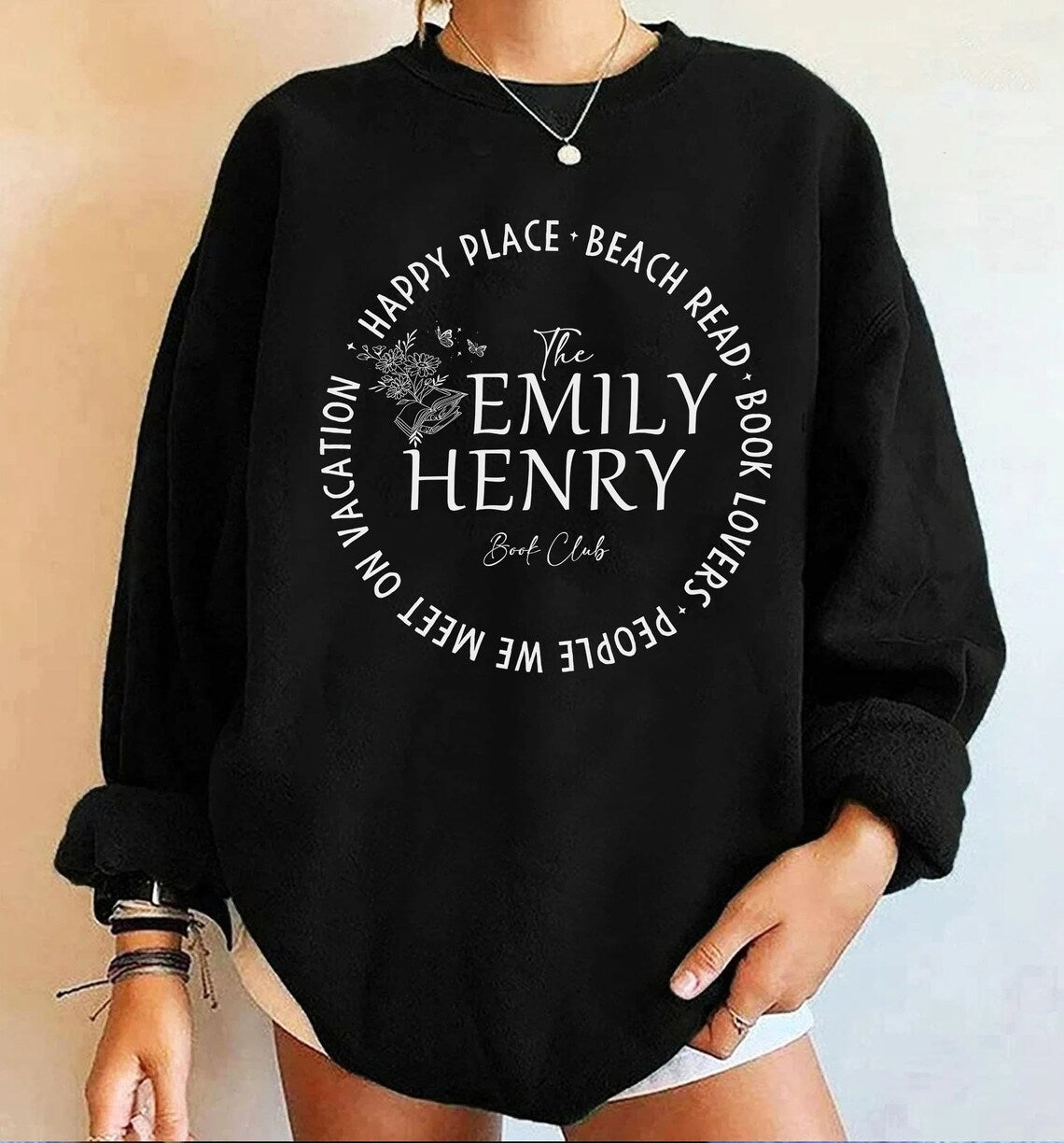 Emily Henry Sweashirt, Book Lovers, People We Meet on Vacation, Beach Read, Happy Place, Book Club