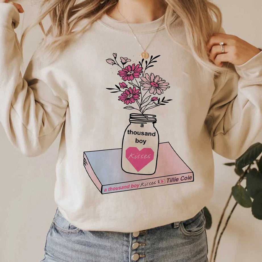 A Thousand Boy Kisses Sweatshirt, ATBK Sweatshirt, ATBK Merch Booktok Merch, Bookish Shirt, Book Gift, Bookstagram, Booktok
