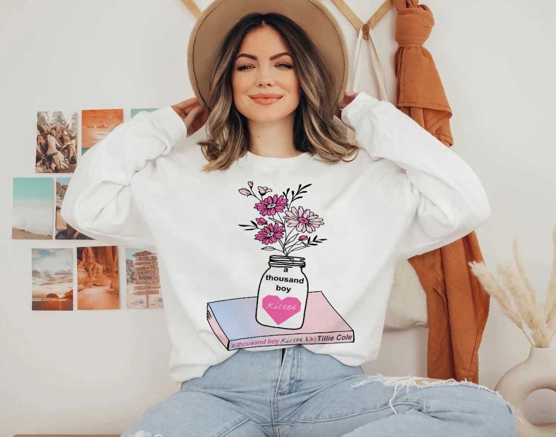 A Thousand Boy Kisses Sweatshirt, ATBK Sweatshirt, ATBK Merch Booktok Merch, Bookish Shirt, Book Gift, Bookstagram, Booktok