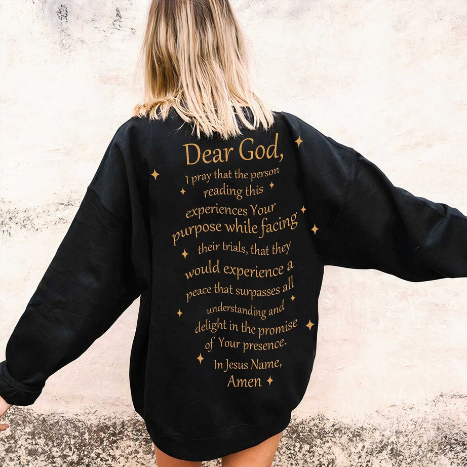Dear God Christian Sweatshirt, Happy Sweatshirt, Boho Shirt, Trendy Sweatshirt, Christian Sweatshirt