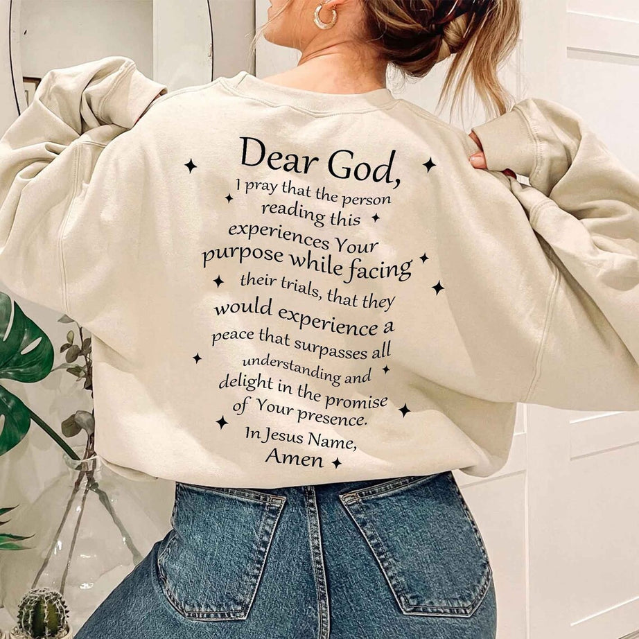 Dear God Christian Sweatshirt, Happy Sweatshirt, Boho Shirt, Trendy Sweatshirt, Christian Sweatshirt