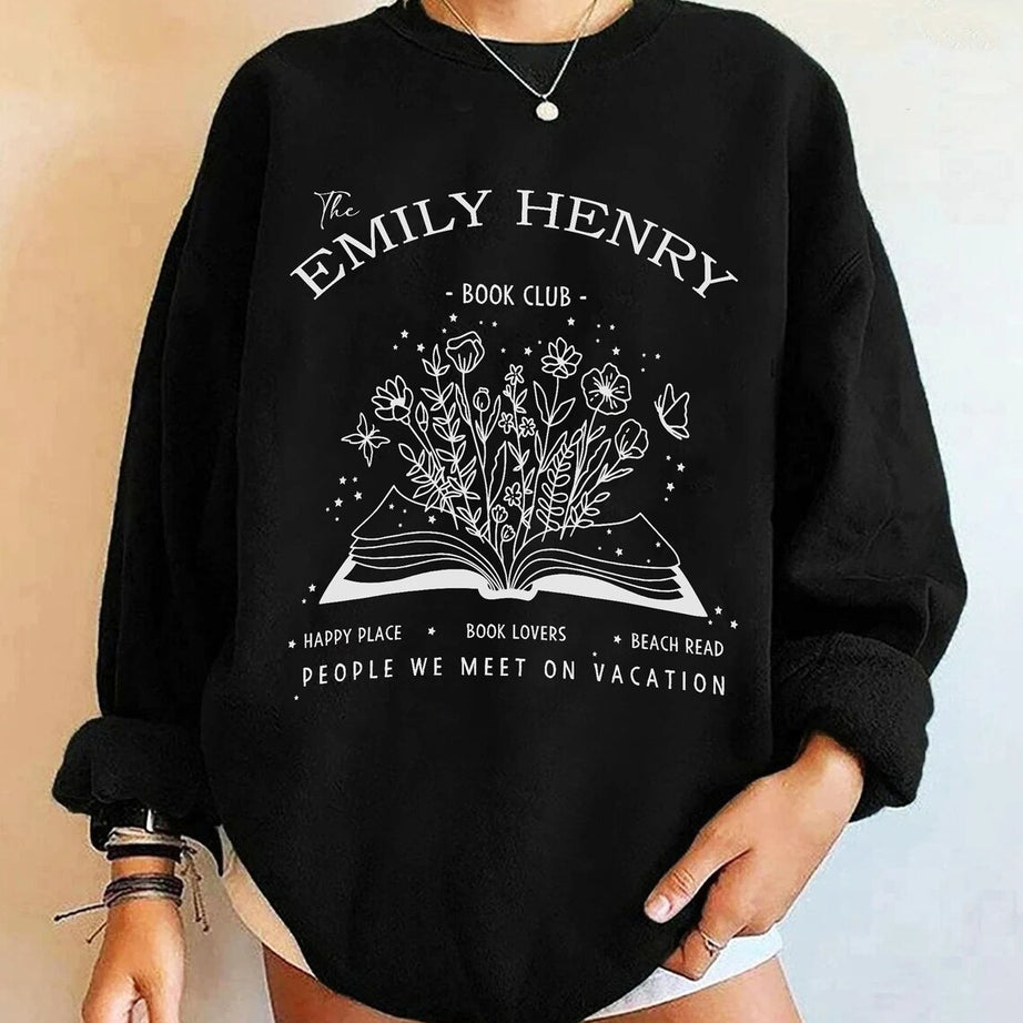 Emily Henry Inspired Bookish Sweatshirt, Book Lovers, People We Meet on Vacation, Beach Read, Happy Place, Book Club