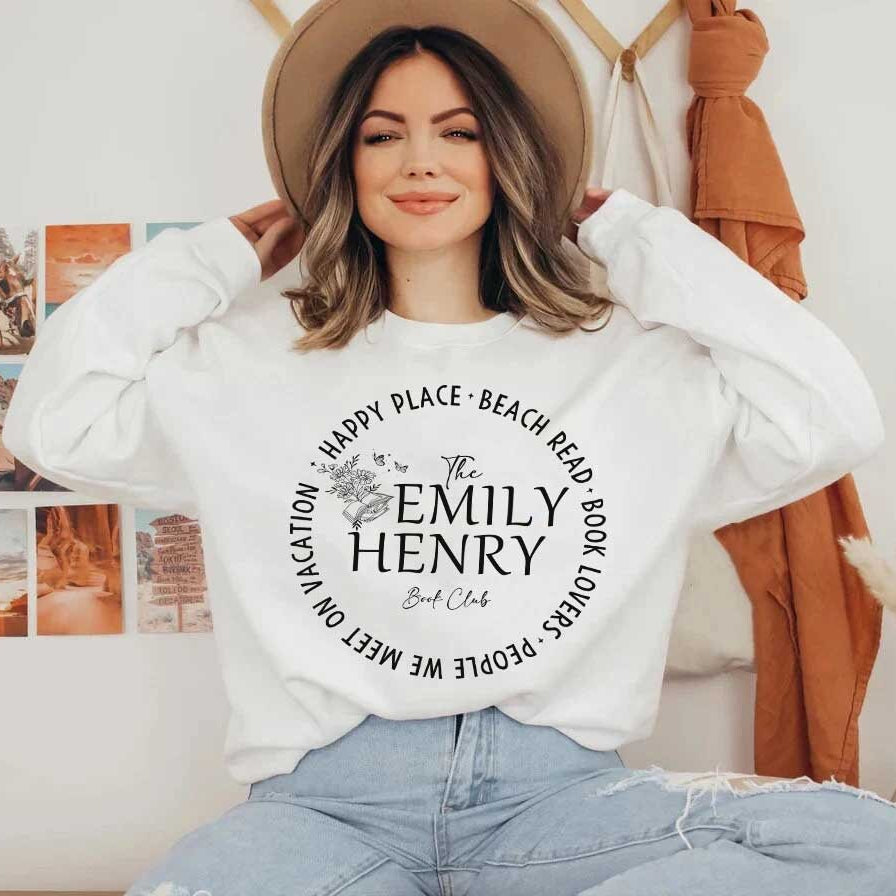 Emily Henry Sweashirt, Book Lovers, People We Meet on Vacation, Beach Read, Happy Place, Book Club