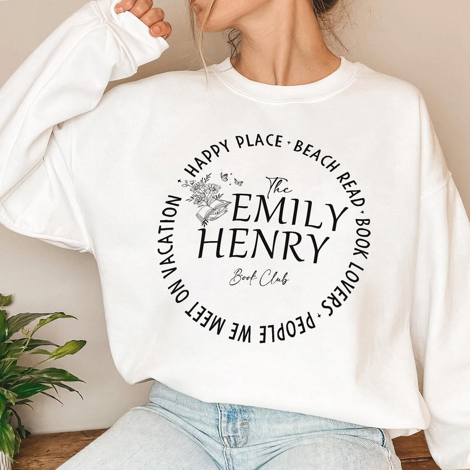 Emily Henry Sweashirt, Book Lovers, People We Meet on Vacation, Beach Read, Happy Place, Book Club