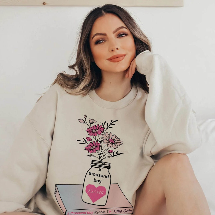 A Thousand Boy Kisses Sweatshirt, ATBK Sweatshirt, ATBK Merch Booktok Merch, Bookish Shirt, Book Gift, Bookstagram, Booktok