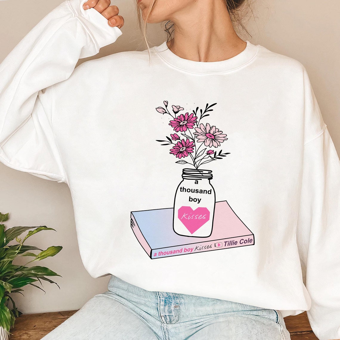 A Thousand Boy Kisses Sweatshirt, ATBK Sweatshirt, ATBK Merch Booktok Merch, Bookish Shirt, Book Gift, Bookstagram, Booktok