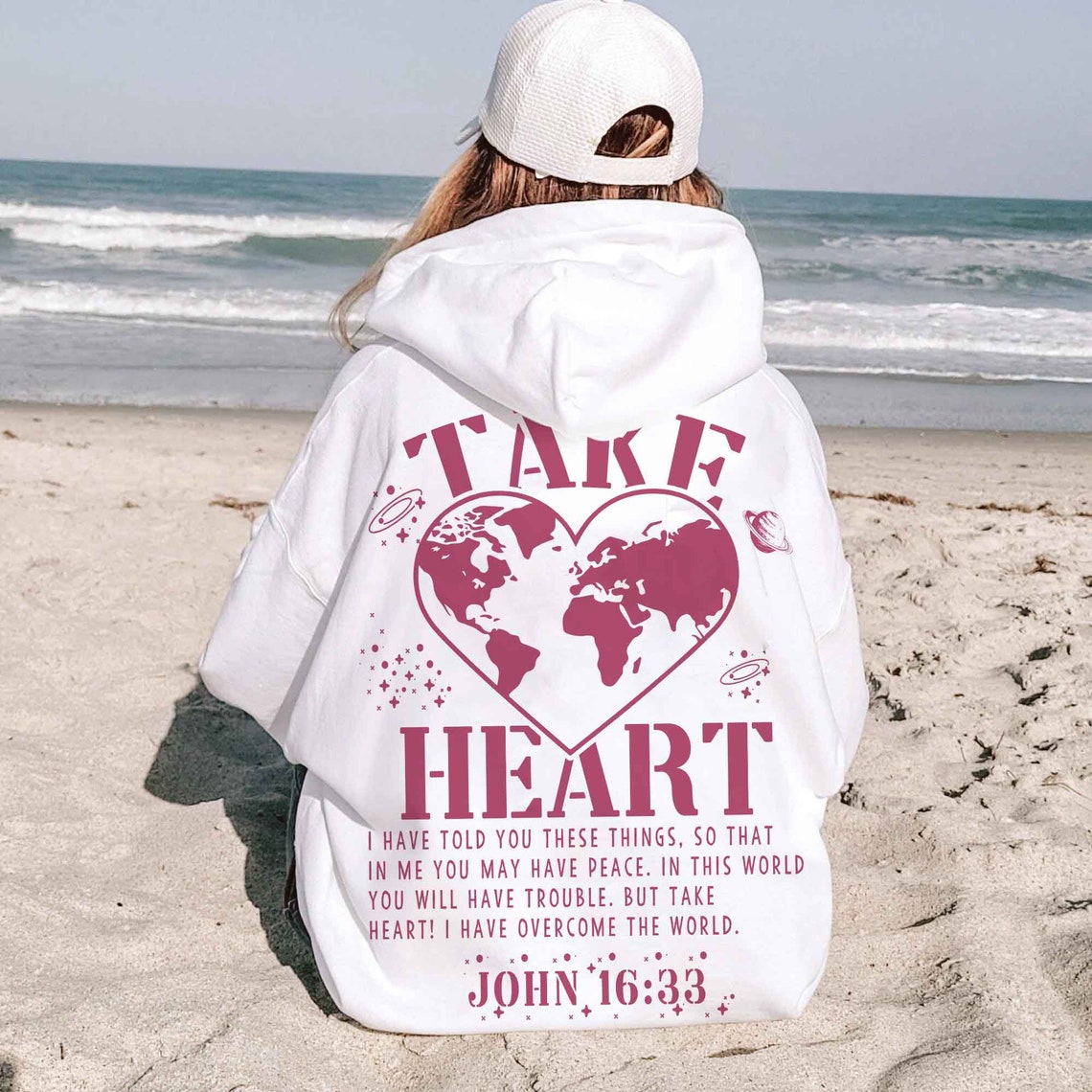 Take Heart Sweatshirt, Christian Sweatshirt, Bible Shirt, Religious Sweatshirt, Trendy Sweatshirt, Jesus Sweatshirt, Faith Crewneck