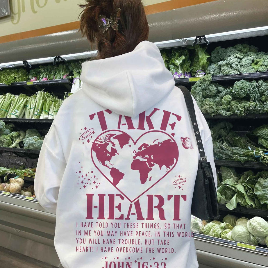 Take Heart Sweatshirt, Christian Sweatshirt, Bible Shirt, Religious Sweatshirt, Trendy Sweatshirt, Jesus Sweatshirt, Faith Crewneck