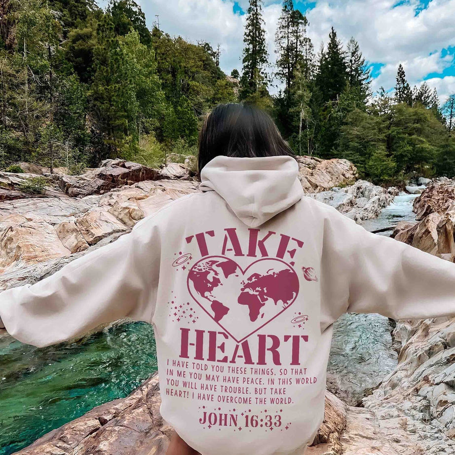 Take Heart Sweatshirt, Christian Sweatshirt, Bible Shirt, Religious Sweatshirt, Trendy Sweatshirt, Jesus Sweatshirt, Faith Crewneck