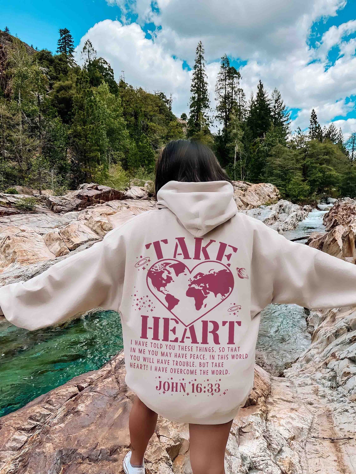Take Heart Sweatshirt, Christian Sweatshirt, Bible Shirt, Religious Sweatshirt, Trendy Sweatshirt, Jesus Sweatshirt, Faith Crewneck