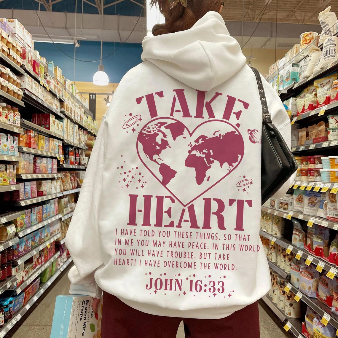 Take Heart Sweatshirt, Christian Sweatshirt, Bible Shirt, Religious Sweatshirt, Trendy Sweatshirt, Jesus Sweatshirt, Faith Crewneck