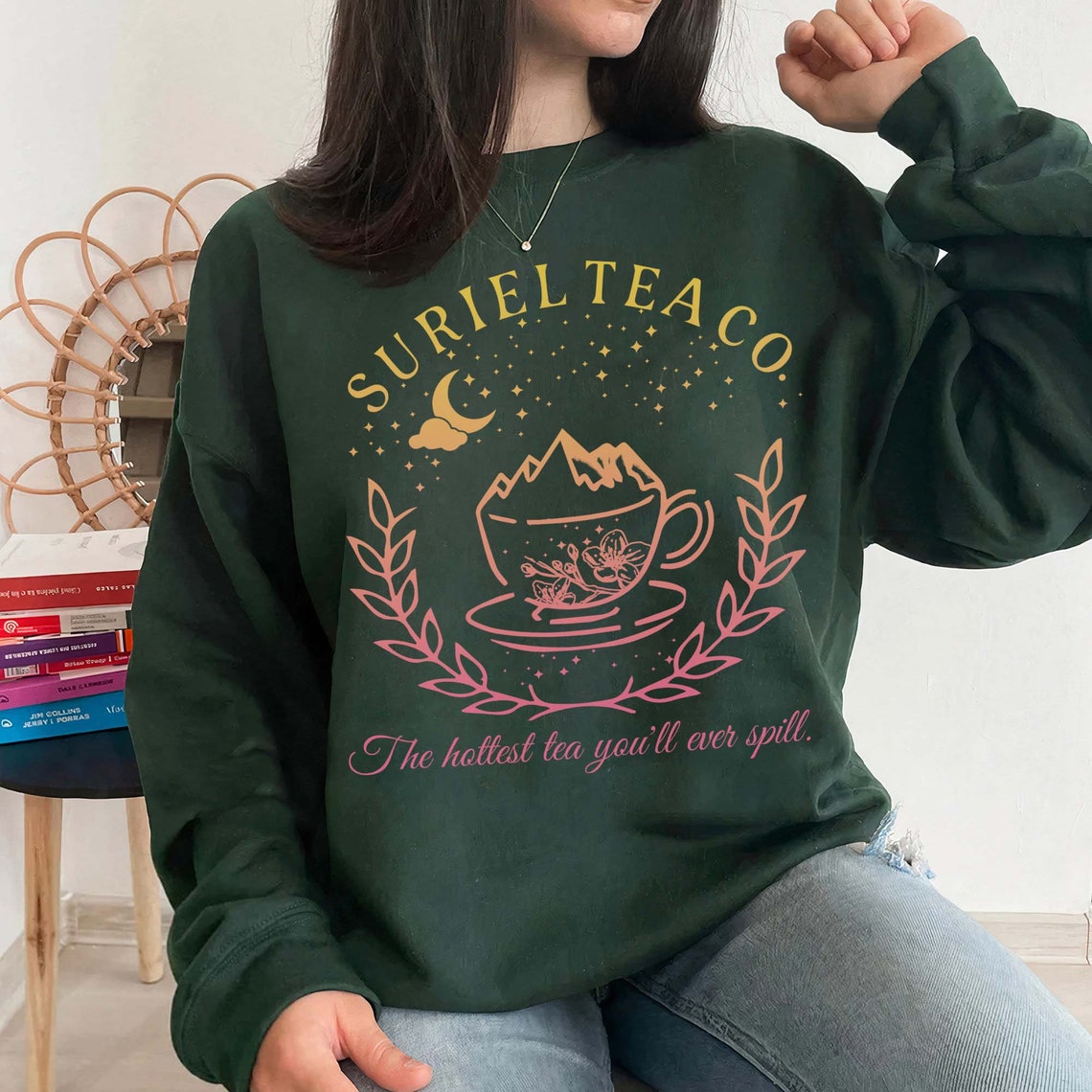 Suriel Tea Co Sweater, Acotar Velaris Shirt, Bookish Sweater, Sarah J Maas Shirt, A Court of Thorns and Roses T-shirt, Suriel Tea Sweater