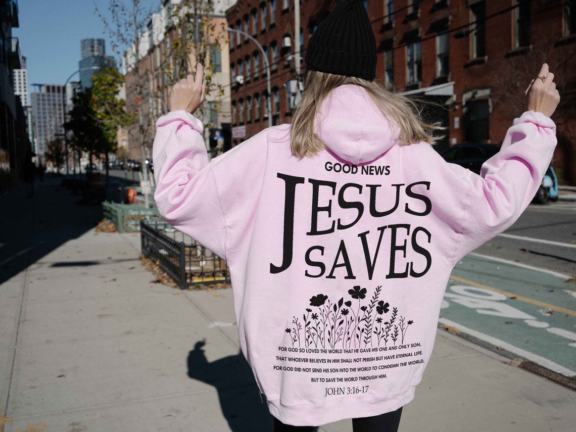 Aesthetic Jesus Hoodie Christian Shirt for Men Christian Apparel Christian Clothing Christian Streetwear Jesus Apparel Bible Verse Shirt