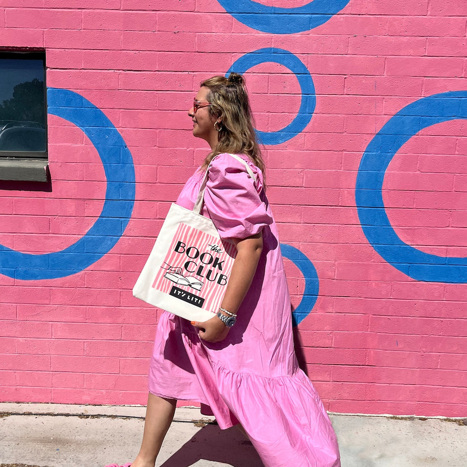 The Book Club: It's Lit! screen printed tote bag - bookish gift - gift for book lovers - book bag - bookish tote - rather keen tote