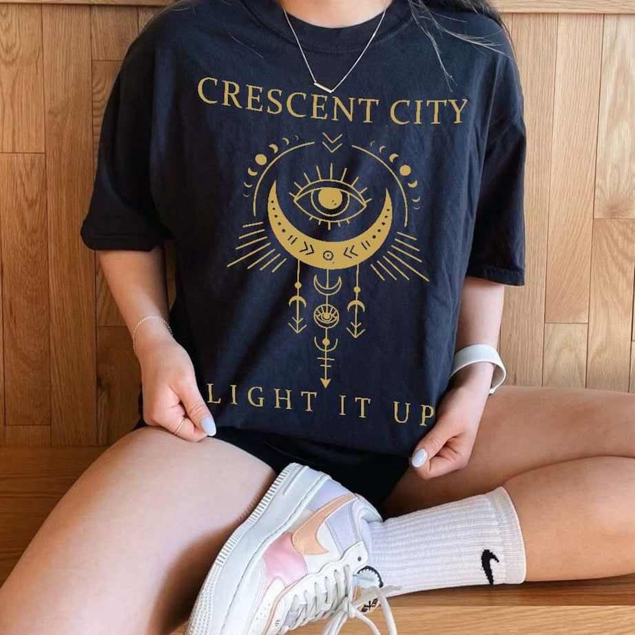 Comfort Colors Crescent City, Minimal Bookish Merch, Light It Up, Bryce Quinlan, Book Lover, Sarah J Maas Shirt