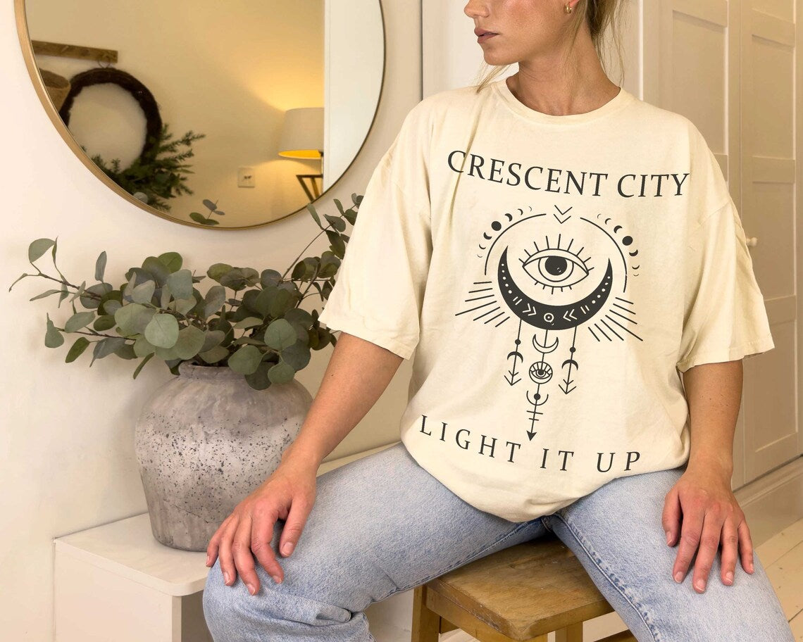Comfort Colors Crescent City, Minimal Bookish Merch, Light It Up, Bryce Quinlan, Book Lover, Sarah J Maas Shirt
