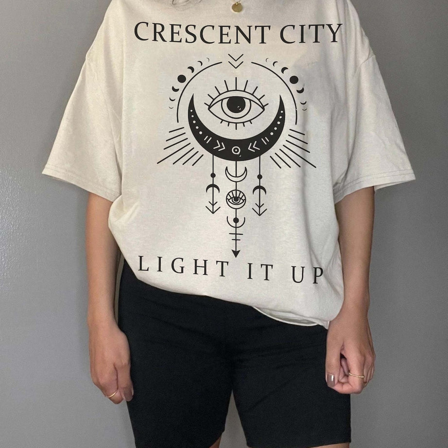 Comfort Colors Crescent City, Minimal Bookish Merch, Light It Up, Bryce Quinlan, Book Lover, Sarah J Maas Shirt