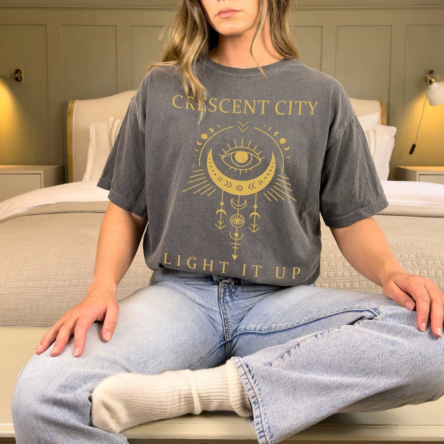 Comfort Colors Crescent City, Minimal Bookish Merch, Light It Up, Bryce Quinlan, Book Lover, Sarah J Maas Shirt